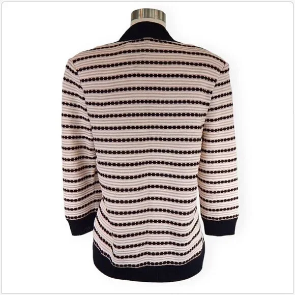 St. John Sport Knit Cardigan Jacket Striped Zip Front $900 New NWT Size M - Picture 4 of 5